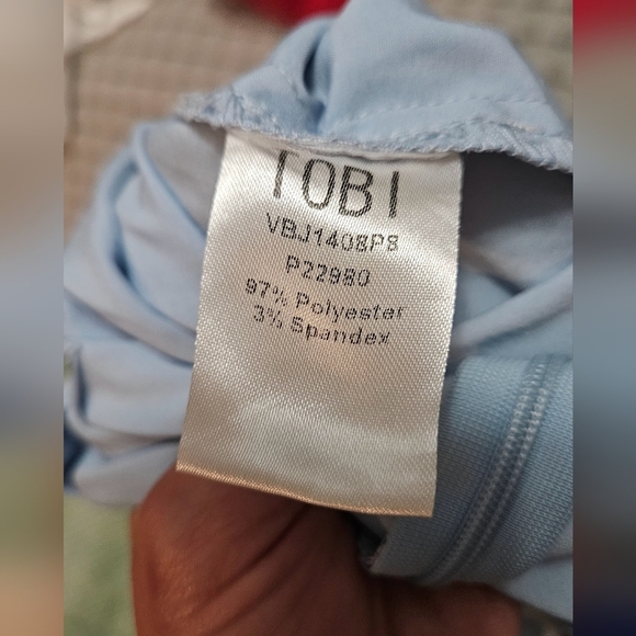Tobi light blue deep vneck romper. Size smalll - Picture 11 of 11